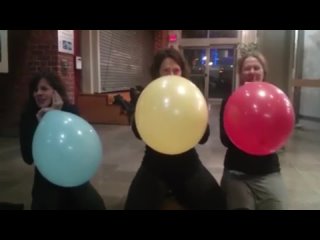 three way balloon blow to pop challenge with large balloons make a loud bang